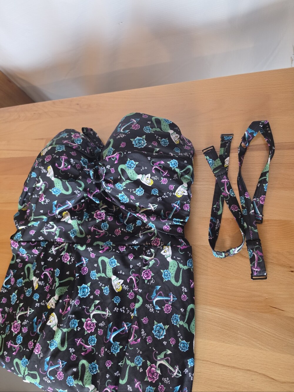 Torrid Mermaid Tie Skater Swim Dress 4X/26 Black Nautical Pin Up Retro - Picture 5 of 14